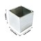 SILVER 2 Square 5" Metallic Ceramic Cube Planter Boxes Flower PLANT POTS